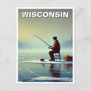 Carte Postale Pêche sur glace dans le Wisconsin