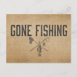 Carte Postale Pêche vintage au Burlap