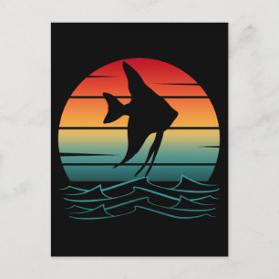 Carte Postale Pêche vintage au coucher du soleil