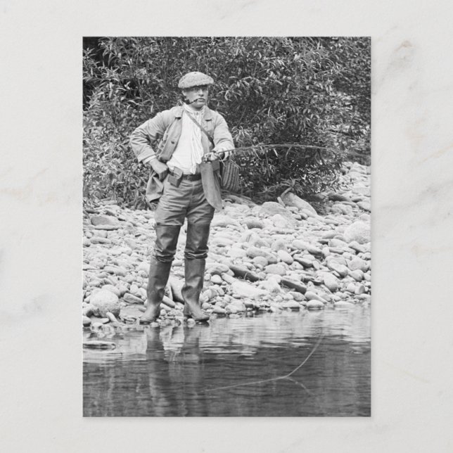 Carte Postale Pêcher dans les catskill, années 1890 (Devant)