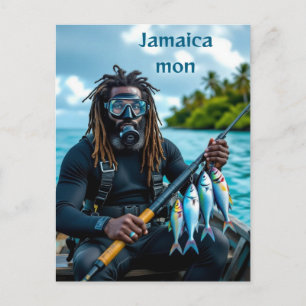 Carte Postale pêcheur à la lance jamaïcain