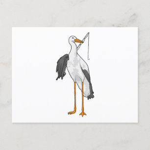 Carte Postale Pêcheur à la pêche à la cigogne Canne à pêche