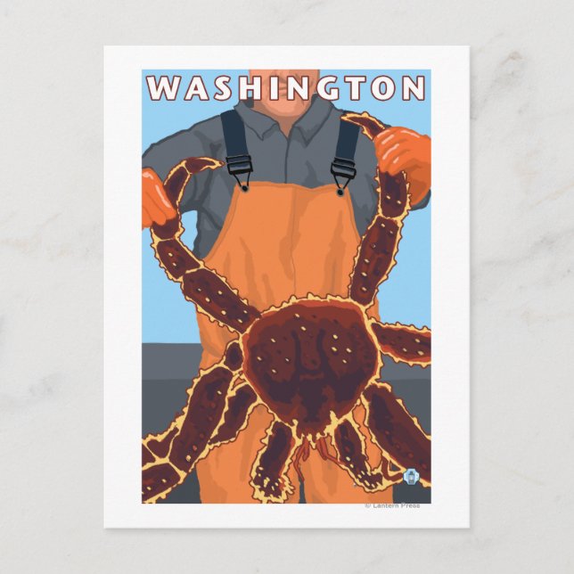 Carte Postale Pêcheur de crabe roi - Washington (Devant)