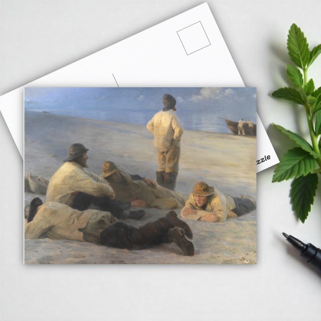 Carte Postale Pêcheurs à Skagen Beach, P.S. Krøyer, Art (Créateur téléchargé)