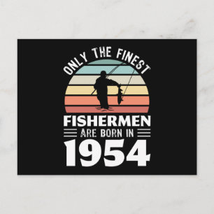 Carte Postale Pêcheurs nés en 1954 Cadeau de pêche pour 70 ans