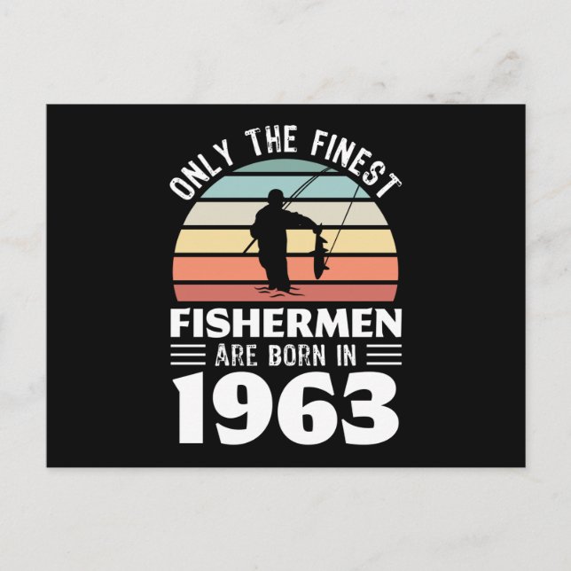 Carte Postale Pêcheurs nés en 1963 60e anniversaire de pêche cad (Devant)