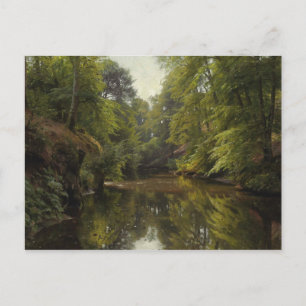 Carte Postale Peder Monsted - Paysage de rivière en bois