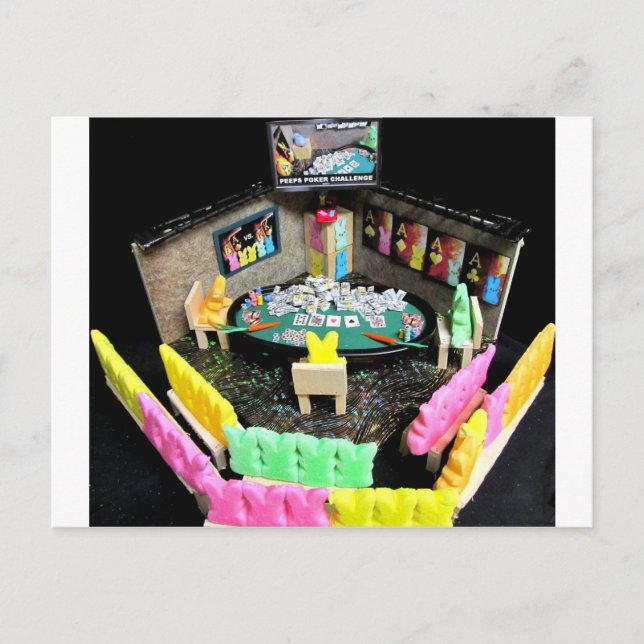 CARTE POSTALE PEEPS POKER DIRIGE LE CHAMPIONNAT (Devant)