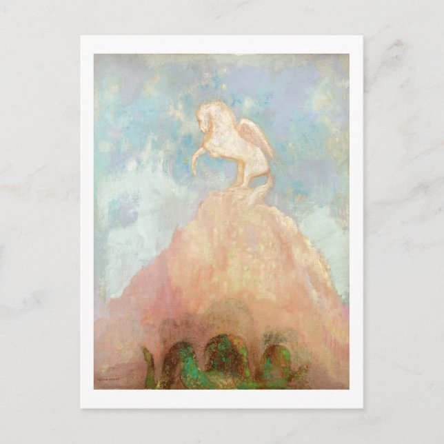 Carte Postale Pegasus blanc, c.1908 (huile sur la toile) (Devant)