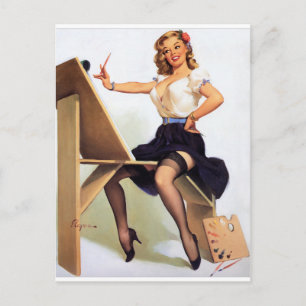 Carte Postale Peindre la pointe vers le haut