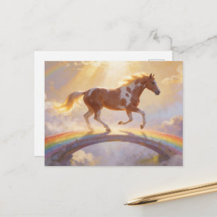 Carte Postale Peindre un cheval sur un pont arc-en-ciel