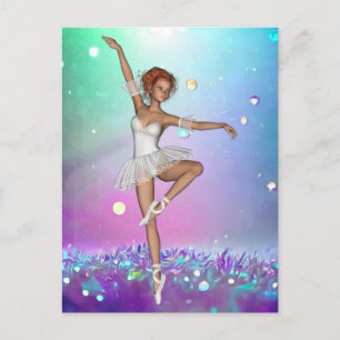 Carte Postale Peint Arrière - plan de laiton violet & Ballerina