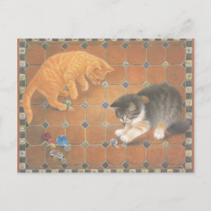 CARTE POSTALE PEINTE CAT