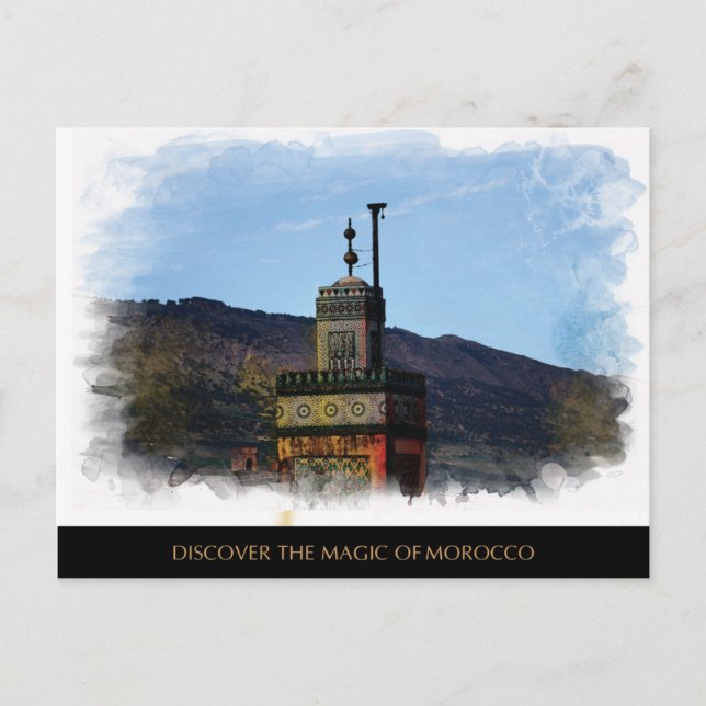 Carte postale peinte du Maroc (Devant)