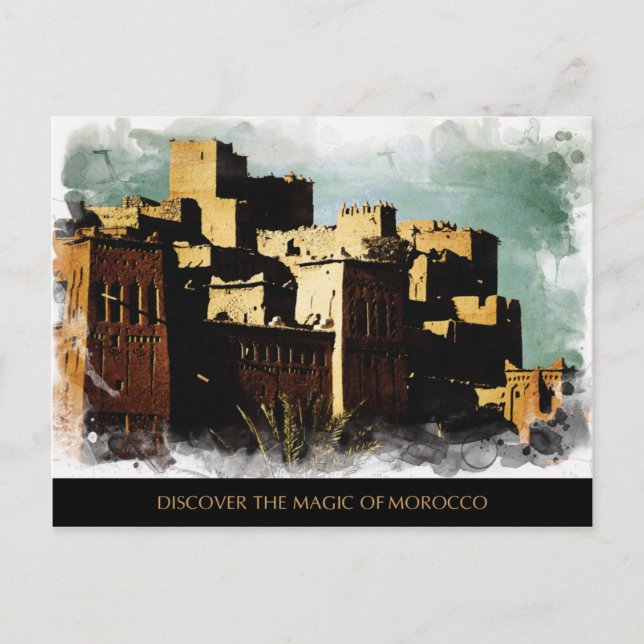 Carte postale peinte du Maroc (Devant)