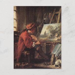 Carte Postale Peintre dans son Studio - François Boucher