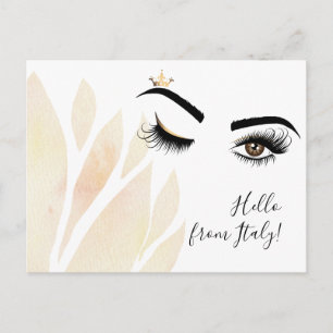 Carte Postale Peintre de maquillage Wink Eye Queen Crown Lash Ex