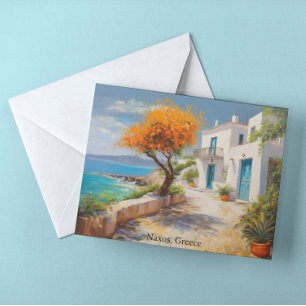 Carte Postale Peinture à huile colorée Naxos Grèce