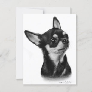 Carte Postale Peinture à la main courte Haired Chihuahua Chig