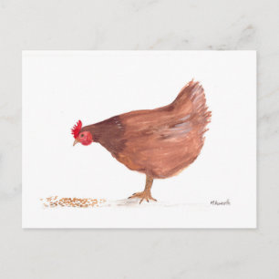 Carte Postale Peinture à l'aquarelle de poulet