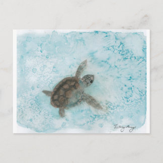 Carte Postale Peinture à l'aquarelle de tortue