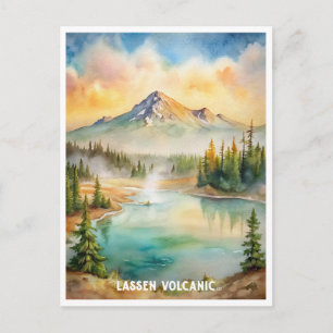 Carte Postale Peinture à l'aquarelle du parc national volcanique