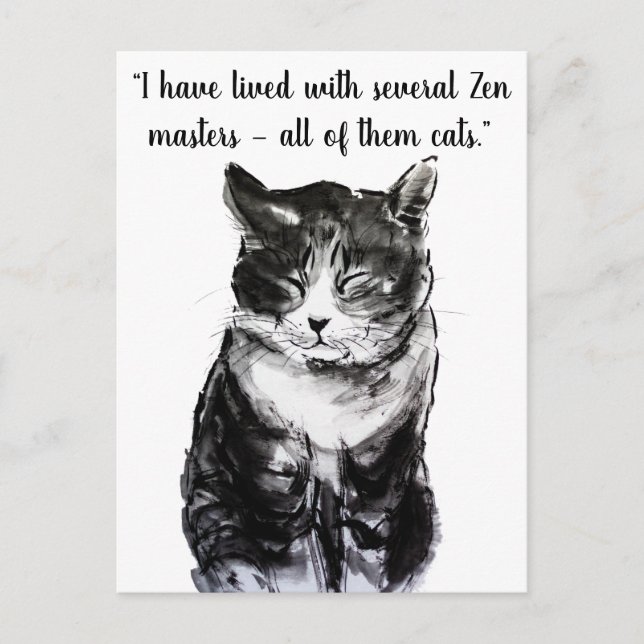 Carte Postale Peinture à l'encre suie de chat (Devant)