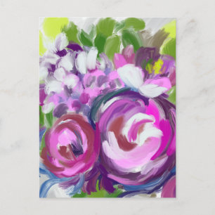 Carte Postale Peinture à l'huile de fleurs