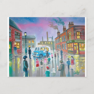 Carte Postale Peinture à l'huile de la fourgonnette de crème gla