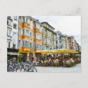 Carte Postale Peinture à l'huile du paysage urbain d'Innsbruck T