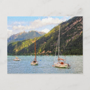 Carte Postale Peinture à l'huile Lac Achensee en Autriche Tirol