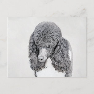 Carte Postale Peinture à paille noire standard - Art du chien
