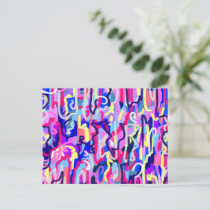 Carte Postale Peinture Abstraite des formes et des couleurs