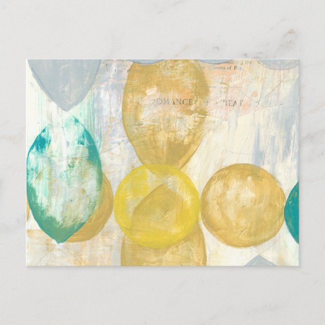 Carte Postale Peinture Abstraite moderne sur papier journal (Devant)