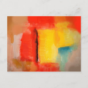Carte Postale Peinture Abstraite rouge moderne
