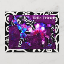 Carte Postale - Peinture Abstraite Whimsical Cheva