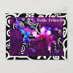 Carte Postale - Peinture Abstraite Whimsical Cheva