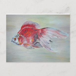 Carte Postale Peinture acrylique de Ryukin Goldfish