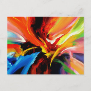Carte Postale Peinture acrylique tendance Modèle Abstrait modern