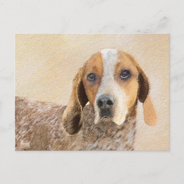 Carte Postale Peinture américaine anglaise sur pilon - Chien Art (Devant)