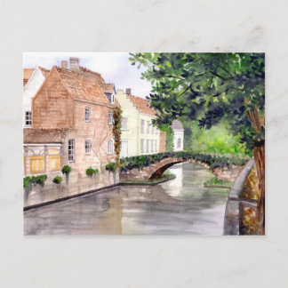 Carte Postale Peinture aquarelle de Bruges par Farida Greenfield