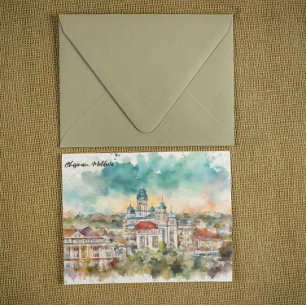 Carte Postale Peinture aquarelle de Chisinau Moldavie Vue de la