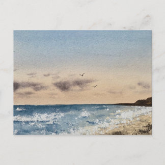 Carte Postale Peinture aquarelle de plage