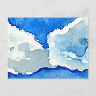 Carte Postale Peinture aquarelle deux nuages