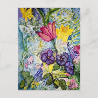 Peinture aquarelle du jardin de printemps