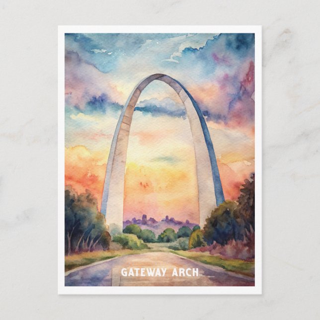 Carte Postale Peinture aquarelle du parc national Gateway Arch (Devant)