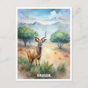 Carte Postale Peinture aquarelle du parc national Kruger