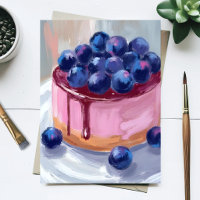Peinture aquarelle tarte aux myrtilles