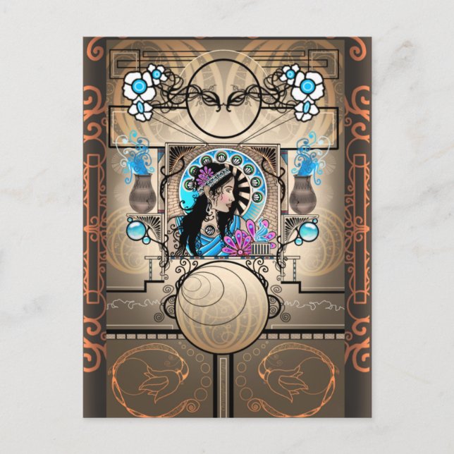 Carte Postale Peinture Art Nouveau Samaritaine femme (Devant)