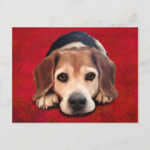 Carte Postale Peinture beagle Art Chien Art